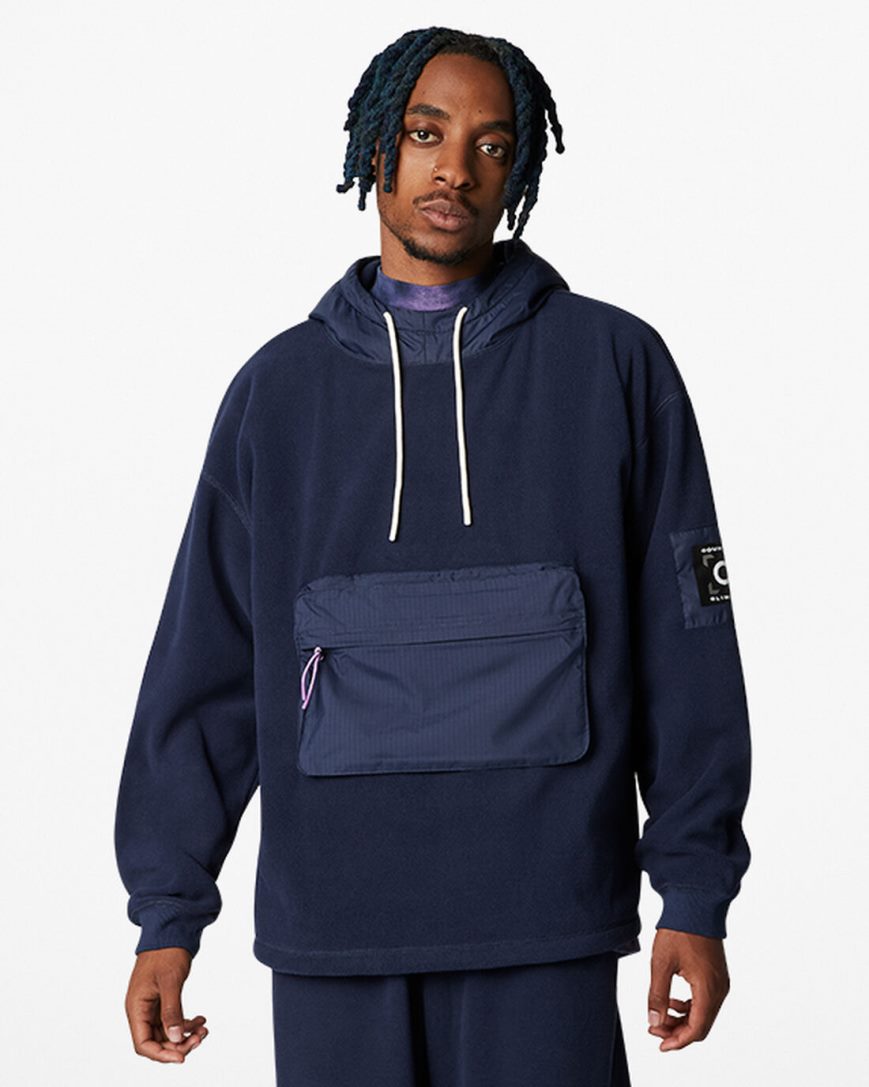 Pánské Mikiny S Kapucí Converse Counter Climate Pullover Obsidian | CZ ZJRW79